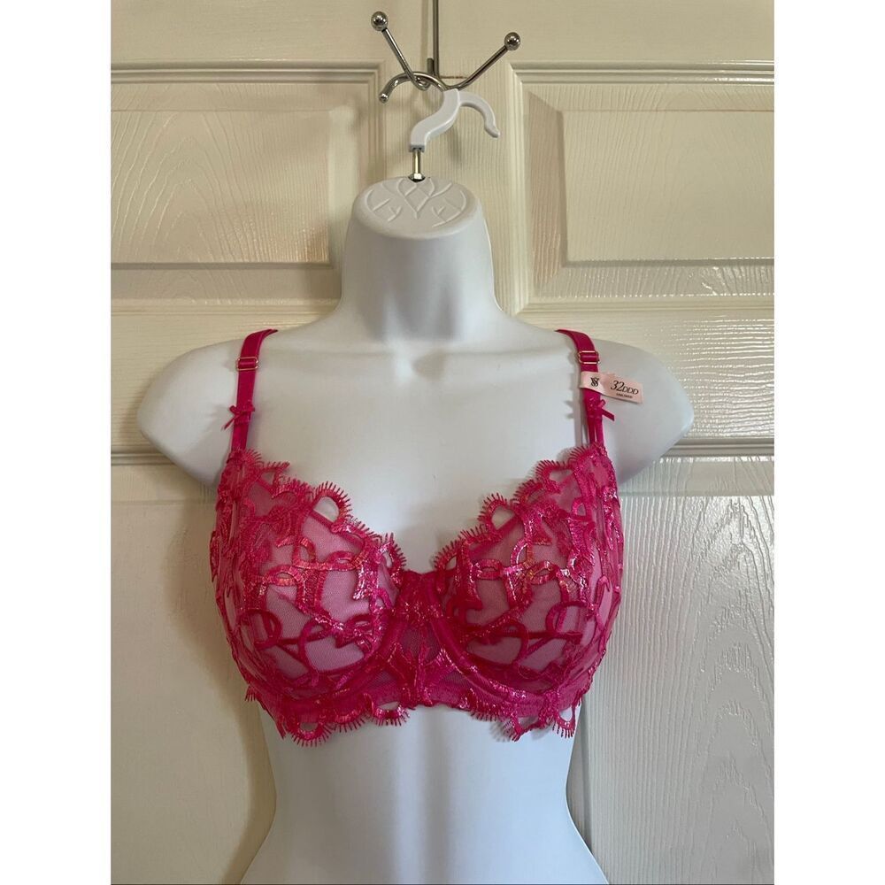 Victorias Secret 32DDD Dream Angles Lined Bra Bralette Hot Pink NWT - Picture 2 of 6